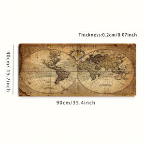 TEMU 1개 대형 세계지도 게이밍 마우스패드 - 빈티지 세계지도 디자인, 반구형, 미끄럼 방지 고무 베이스 & 두꺼운 매끄러운 표면 데스크 매트, PC, 컴퓨터, 사무실용 - 게이머를 위한 이상적인 선물, 내구성 있는 데스크 액세서리|컴퓨터책상