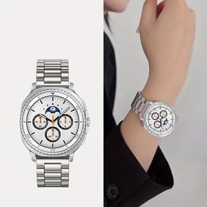 TEMU 삼성 8/8 클래식 스마트워치 호환 밴드 - 듀얼톤 스테인리스 스틸 손목 스트랩 & 패션 버클, 40mm/44mm/46mm 케이스 호환 (남성 & 여성) - 스마트워치 액세서리|손목시계