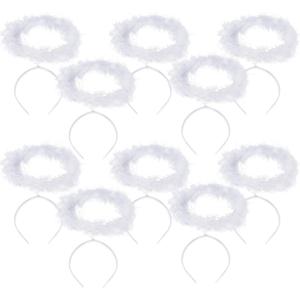 TEMU 10개입 깃털 천사 halo 머리띠 세트, 할로윈 및 크리스마스 축하 행사에 완벽