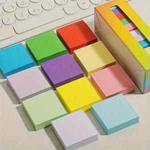 TEMU 미니 컬러풀 사각형 포스트잇 600매(6개 패드) / 1000매(10개 패드) / 1200매(12개 패드), 사무용품, 신학기 문구, 자체 접착식 메모패드, 11가지 랜덤 색상, 멀티 사이즈 디자인, 사무실, 학교, 가정용|편지지