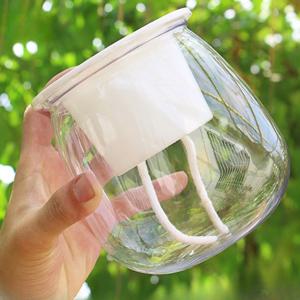 TEMU 1개 투명 자가 무게 수분 공급 화분 - 라운드 플라스틱 화분, 배수구 및 자가 흡수 시스템, 실내/야외 정원, 미니어처 식물, 다육이, 허브, 생태계 가드닝 선물, 홈 데코용