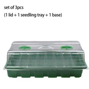 TEMU 24/40구획 모종 상자 3개 세트 | 통풍 뚜껑 & 보습판이 있는 플라스틱 온실 미니 육종 , 전원 불필요, 다육이, 꽃, 과일 & 채소에 적합