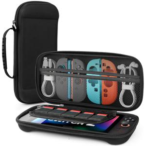 TEMU HSXB SW 2 게임 콘솔용 캐리어 (2025), 초슬림 휴대용 여행 케이스, SW 2 게임 콘솔 액세서리 호환, 5개 게임 카드 슬롯 포함 SW 2 게임 콘솔 보관함, 액세서리 보관 가방