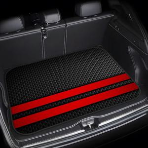 TEMU 1개 레드 핏 트렁크 라이너 - 대부분의 차량 호환, 헤비듀티 자동차 트렁크 매트, 스크래치 및 유출 방지 - 간편 설치, 우아한 자동차 내부 액세서리 (선물 추천)