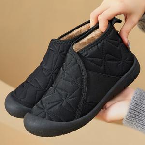 TEMU 여성 겨울 부츠 방한화 기모 털 따뜻한 미니 부츠 발목 슬립온 미끄럼방지 키높이 발편한 러운 부츠 여성스노우부츠 여성 스니커즈 여성 겨울 발목신발 여성 발목 부츠 엄마겨울신발