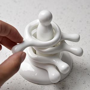 TEMU 6개 세트 세라믹 젓가락 받침대 + 스푼 홀더 - 가족 식사용, 스테인리스 젓가락, 주방 액세서리, 테이블 세팅, 우아한 식사, 모던 주방용품, 수제 식기, 조리기구, 식기 받침대, 홈 쿠킹, 레스토랑 용품