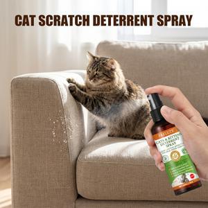 TEMU FAELUTE 고양이 스크래치 방지 스프레이 - 가구, 소파, 카펫, 커튼, 식물 보호. 고양이와 새끼 고양이를 위한 안전한 훈련용 스프레이. 풍부하고 상쾌한 향. 실내 보호를 위한 빠른 건조