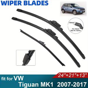TEMU VW 티구안 MK1 2007-2017 2008 2009 2016 호환 프레임리스 와이퍼, 전후면 와이퍼 블레이드 24인치 21인치 13