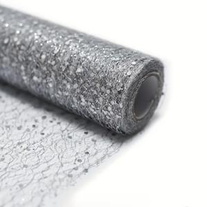 TEMU 1롤 우아한 글리터 튤 - 30cm×914cm, DIY 웨딩 & 파티 장식, 발렌타인데이, 할로윈, 크리스마스 선물 및 코스튬 액세서리에 완벽한 반투명 원단