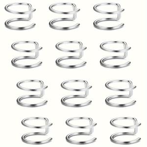 TEMU 여성용 스테인리스 스틸 코 클립, 립링, 귀걸이 12개입 (피어싱 불필요)