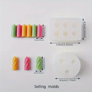 TEMU 3D 캔들 실리콘 몰드 2개, 에폭시 레진 몰드 - 공예용, 분리 및 세척 용이, 재사용 가능, 투명한 질감 디자인