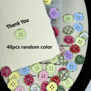 TEMU 마카롱 컬러 꽃 하트 수제 DIY 창의적인 단추 40개