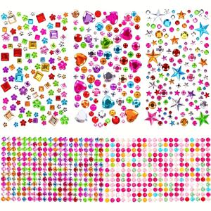 TEMU 1500개 스티커, 자체 접착 보석 데칼 - 새해, 발렌타인데이, 결혼식, 파티 & DIY 공예용, 합성 보석. 다양한 수제 아이템: 네일 글리터 패치, 안경, 바디 액세서리, 화장품; 기념일, 할로윈, 크리스마스 파티 선물 (다양한 색상)|네일스티커