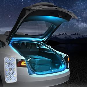 TEMU 새로운 USB 충전식 8LED 차량 트렁크 보조 조명 램프 - 터치 제어 자동차 천장, 내부 밑창 분위기 조명, 차량 및 가정용 휴대 가능한 인테리어 장식 라이트|무드등