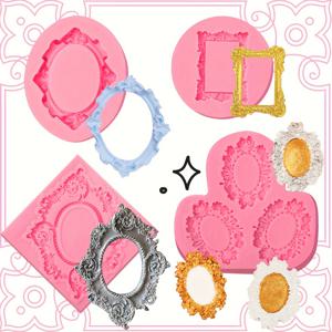 TEMU 4개 바로크 거울 프레임 실리콘 몰드 | 캔디, 마르지판, 프로세스 머핀, 플라워 페이스트, 버터 도우, 왁스, 석고, 레진, 폴리머 클레이 제작에 적합한 다용도 폰당 및 초콜릿 몰드 - 추수감사절, 발렌타인데이, 아버지의 날, 어머니의 날에 이상적