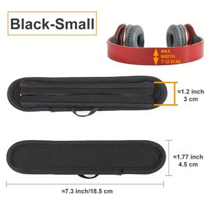 TEMU 헤드폰용 헤드밴드 커버, 헤드밴드 보호 슬리브, , Sony, Bose, Beats, JBL 유선/무선 노이즈 캔슬링 스테레오 헤드폰 호환, 블랙/회색 색상