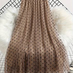 TEMU 플로킹 도트 스커트