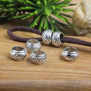 TEMU 2D 플랫 - 50개 빈티지 티베트 실버 그리드 비즈 - 골든톤 메탈 주얼리 액세서리 DIY 목걸이, 팔찌 및 귀걸이용, 정교한 기하학적 디자인, 우아한 주얼리 제작을 위한 내구성 있는 공예 비즈, 주얼리 만들기용 비즈, 팔찌 구성품, 금속 마감