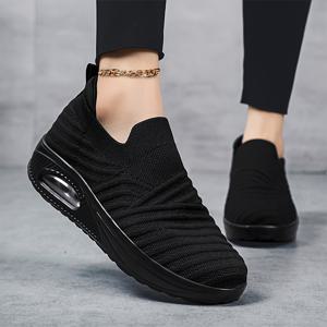 TEMU [스니커즈] 여성용 올 시즌 플랫 런닝화, 미끄럼 방지, 경량, 캐주얼 웨어용 내구성, 스퀘어 댄스에 적합, 충격 흡수 에어 쿠션, 비즈니스 및 운전에 편리, 더 큰 사이즈로 제공