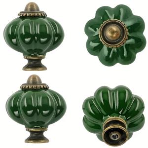 TEMU 4/8/16개 빈티지 다크 그린 세라믹 캐비닛 손잡이 - 1세트 드레서 손잡이, 서랍 손잡이 및 핸들, 마운팅 나사 포함