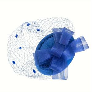 TEMU 1개 우아한 여성용 꽃 베일 패시네이터 클립 - 생동감 넘치는 & 중성적인 색상의 수공예 메쉬 헤드웨어, 티 파티, 생일, 경마, 신부 행사에 이상적, 신부용 웨딩 베일