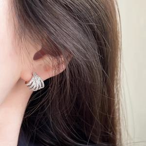 TEMU 우아하고 정교한 클로 세트 합성 지르코니아 스터드 귀걸이, 신부 약혼 결혼 주얼리 액세서리, 사랑하는 이를 위한 데이 선물