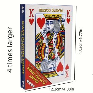 TEMU 1세트 54장 대형 플레이잉 카드 - 더블 & 트리플 사이즈 웨딩 포커 카드, 광고 및 웨딩용