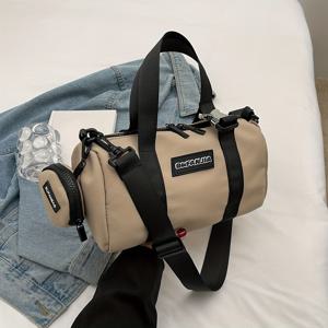 TEMU 여성용 경량 버킷백 - 조절 가능한 스트랩, 지퍼 클로저, 넉넉한 내부 공간의 변환형 크로스바디/핸드백 - 튼튼한 나일론 여성 가방, 대학 및 일상 사용을 위한 시크 디자인, 슬림 스타일, 튼튼한 구조, 다용도 토트백, 학생용 핸드백