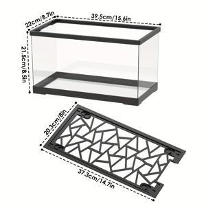 TEMU 뚜껑이 있는 투명 플라스틱 물고기 및 거북이 탱크, 가정 및 사무실 책상에 적합, 거북이, 물고기, 헤르미트 크랩, 개구리, 수생 식물 및 기타 작은 동물에 이상적
