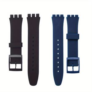 TEMU 스와치용 실리콘 스트랩 2개 | 16mm, 17mm, 19mm, 20mm 패션 시계 밴드 (디플로이 액자 포함), 컬러풀, 남녀 공용 교체 밴드, 선물용으로 적합