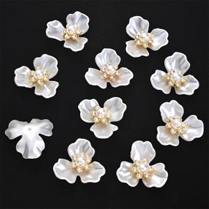 TEMU 2D 플랫 - 20개입 인조 진주 비즈, 라인스톤 장식, 플랫 백, 주얼리 제작, 헤어 장식 및 귀걸이 공예에 적합