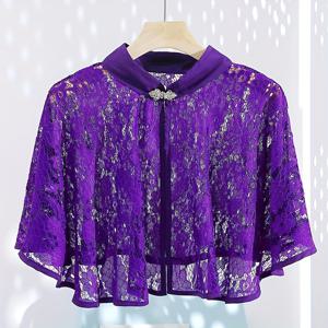 TEMU 빈티지 케이프 여름 드레스 스트랩 - 섬세한 모노크롬 레이스 숄 - 가벼운 오픈프론트 가디건 - 완벽한 웨딩 액세서리와 중국식 우아함