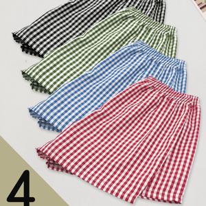 TEMU 여름용 캐주얼 체크 반바지 4종 세트