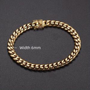 TEMU 304L 스테인리스 스틸 인조 라운드 광택 표면, 18K 금도금, 6mm 폭 골든 쿠바 팔찌 및 목걸이, 남성 및 여성 힙합 패션 추가 및 주얼리용으로 적합
