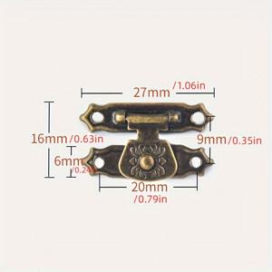 TEMU 10 쌍의 고전적인 스타일의 해스프 래치 잠금 장치, 금속 장식용 클라스프, 스크루가 있는 보석을 장식한 소형 목재 상자용 고전적인 장식용 하드웨어 액세서리, 선물 포장 케이스