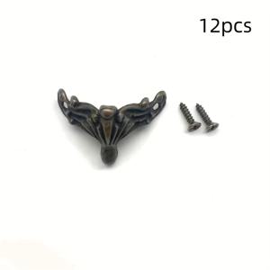 TEMU 12개 앤틱 아연 합금 장신구 상자 다리 나사 포함, 금속 마감 목재 상자 모서리 장식, 가정 리모델링을 위한 가구 하드웨어