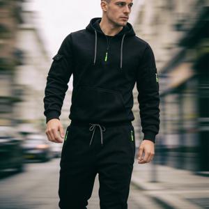 TEMU 세련된 후드 디자인의 남성 캐주얼 스포츠 투피스 세트