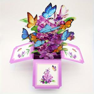 TEMU 보라색 팔레놉시스 난초, 3D 플라워 박스 카드 장식 - 스승의 날, 크리스마스, 생일 파티 및 어르신/친구/누구에게나 선물하기 완벽