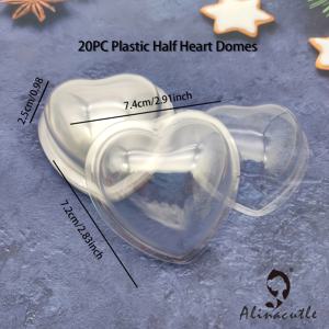 TEMU Alinacraft 20개 투명 하트 모양 반구형 플라스틱 선물 상자, 발렌타인데이 수제 카드 축제 선물 포장용 - Alinacutle