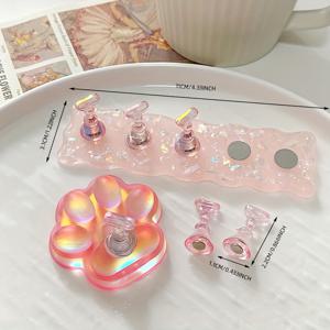 TEMU 새로운 스타일의 네일 연습 베이스, 오로라 레이저 고양이 발톱 웨이브 사각형 네일 디스플레이 스탠드 (착용 및 네일 지지용)