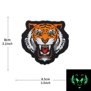 TEMU 1개 호랑이 모라일 패치 (뒷면 포함), 3D PVC 팔 패치, 백팩, 의류, 헬멧 패치, 아웃도어 장비에 적합 - 가방 및 장비용 내구성 좋은 패치 세트