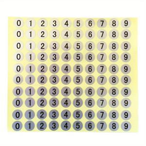 TEMU 400개 4장 스티커, 자연 숫자 0-9, 키보드, 피아노, 컵 정리용 광택 숫자 스티커