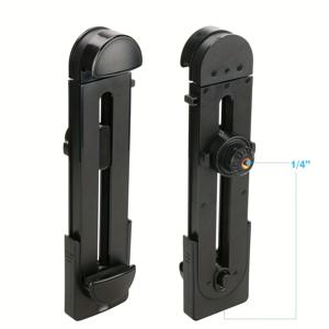 TEMU 조절 가능한 높이 삼각대용 휴대전화 홀더, 콜드 슈 포함, 아르카 퀵 릴리스 플레이트, 1/4'' 나사, 내구성 있는 ABS 구조, iPhone, iPad Pro, Surface Pro 등과 호환 가능한 범용 스마트폰 iPad 클램프