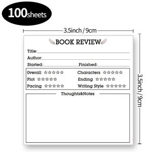TEMU 100장 리뷰 노트북 - 자체 접착 북마크 & 리뷰 로그 저널 (1-5점 등급/캐릭터/스타일) - 휴대용 독서 트래커, 책 애호가, 작가, 교사용 - 자체 접착 페이지, 컴팩트 북 트래킹 다이어리 선물