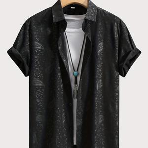 TEMU 여름 남성 캐주얼 패션 엠보싱 반팔 셔츠, 중국 사이즈, 사이즈 가이드를 꼭 확인하세요