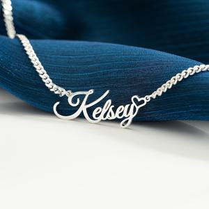 TEMU 맞춤형 4MM 쿠바 체인 섹시 가슴뼈 이름 목걸이, 개인 맞춤 하트 이름 목걸이, 스테인리스 스틸 이름판 펜던트 목걸이, 데일리 액세서리, 여성 트렌디 주얼리