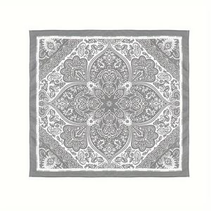 TEMU 빈티지 기하학 패턴 스퀘어 타월, 경량 폴리에스터 100% 니트 프린팅 힙합 밴댄나, 모터사이클 타기용