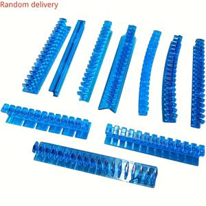 TEMU 차량 무도장 덴트 복원 도구 키트 스테인리스 스틸 덴트 제거기, 접착식 파란색 녹색 글루 탭 도구 키트, 긴 덴트 복원 도구 (파란색 7개)