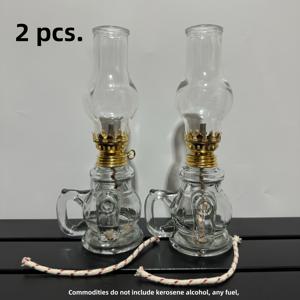 TEMU 2개 정원 램프 | 옛 석유 램프, 양초 홀더, 장식, 야외 캠핑용 말 램프, 분위기 조명, 비전기 사용, 램프 오일 없음|무드등