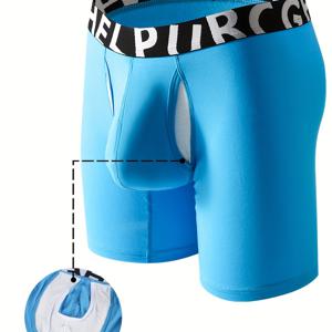 TEMU 남성용 캡슐 디자인 롱 드로즈, 통기성 좋은 스포츠용, 마찰 방지, 부드럽고 편안한 레이온 소재, 탄력 있는 허리 밴드로 젊고 스타일리시함